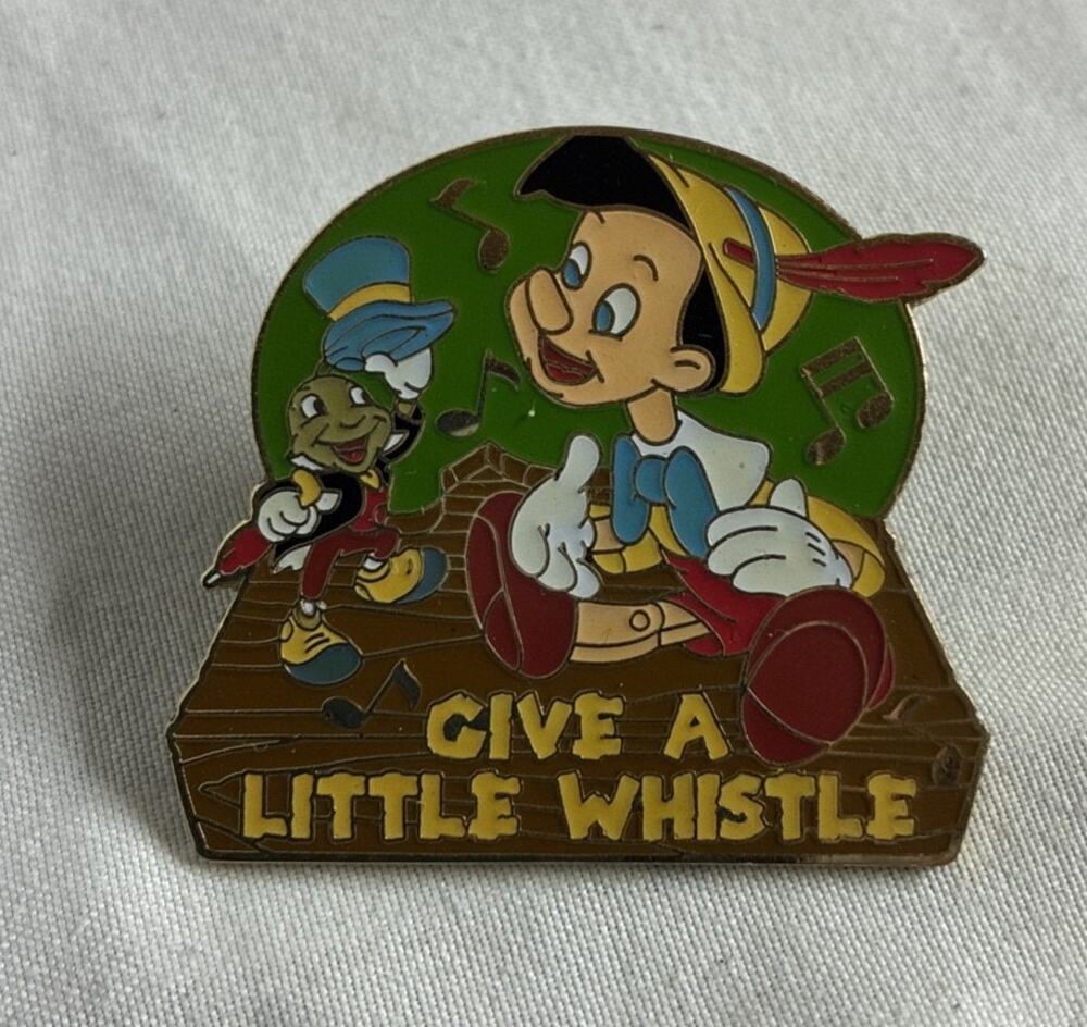 Disney Pinocchio Give a Little Whistle Collectible Vintage Trading Pin #35